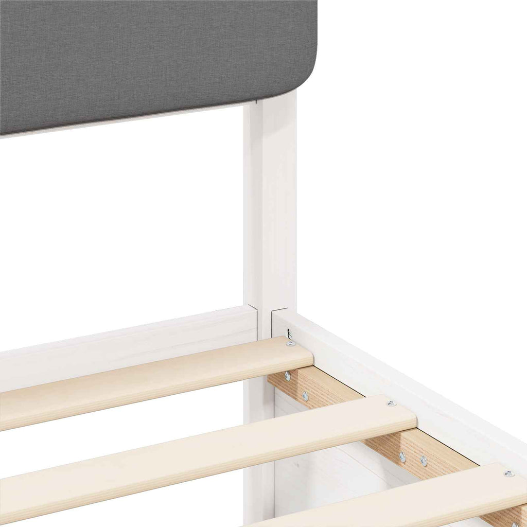 Bettgestell mit gepolstertem Kopfteil Hellgrau 75 x 190 cm