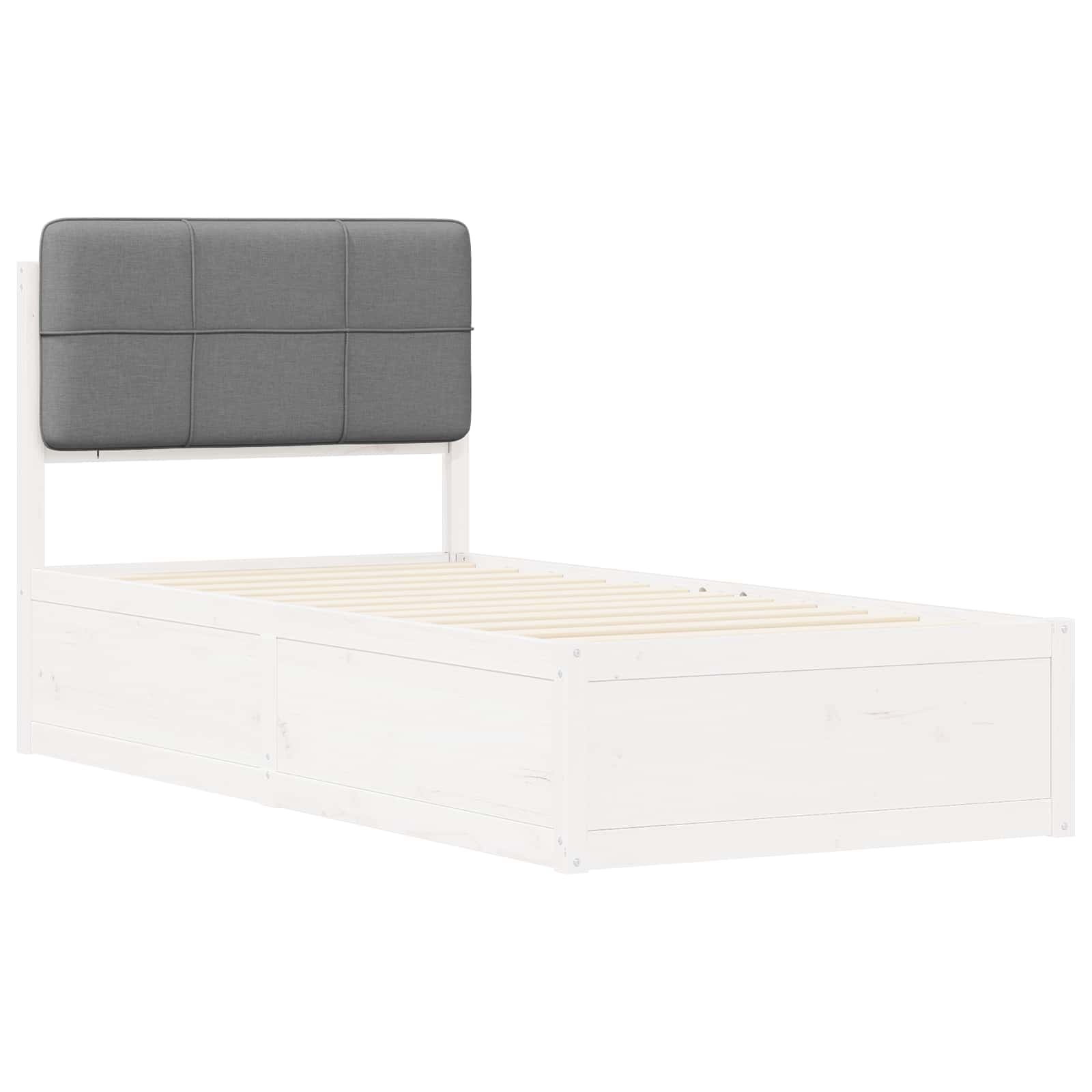 Bettgestell mit gepolstertem Kopfteil Hellgrau 100 x 200 cm
