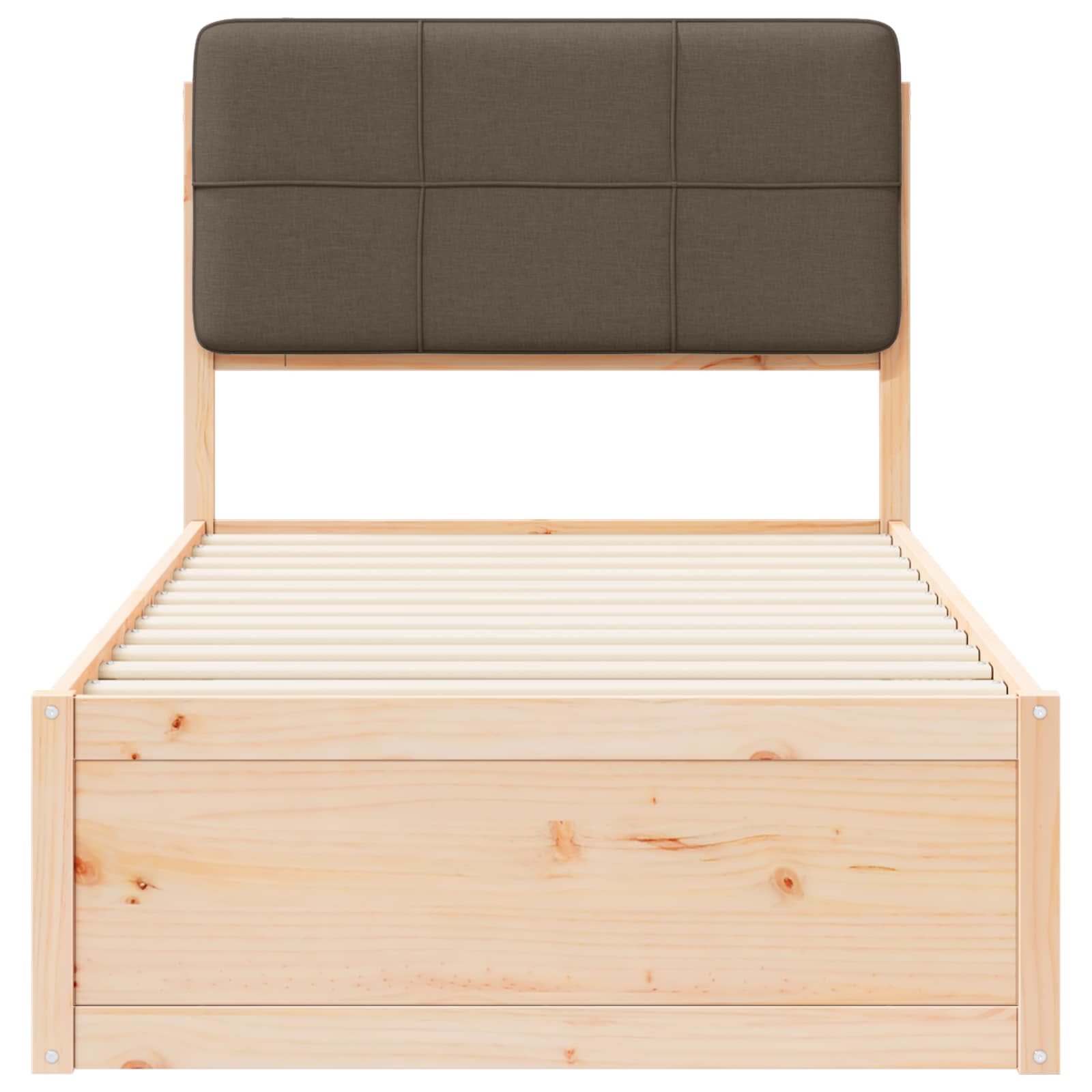 Bettgestell mit gepolstertem Kopfteil Taupe 90 x 200 cm