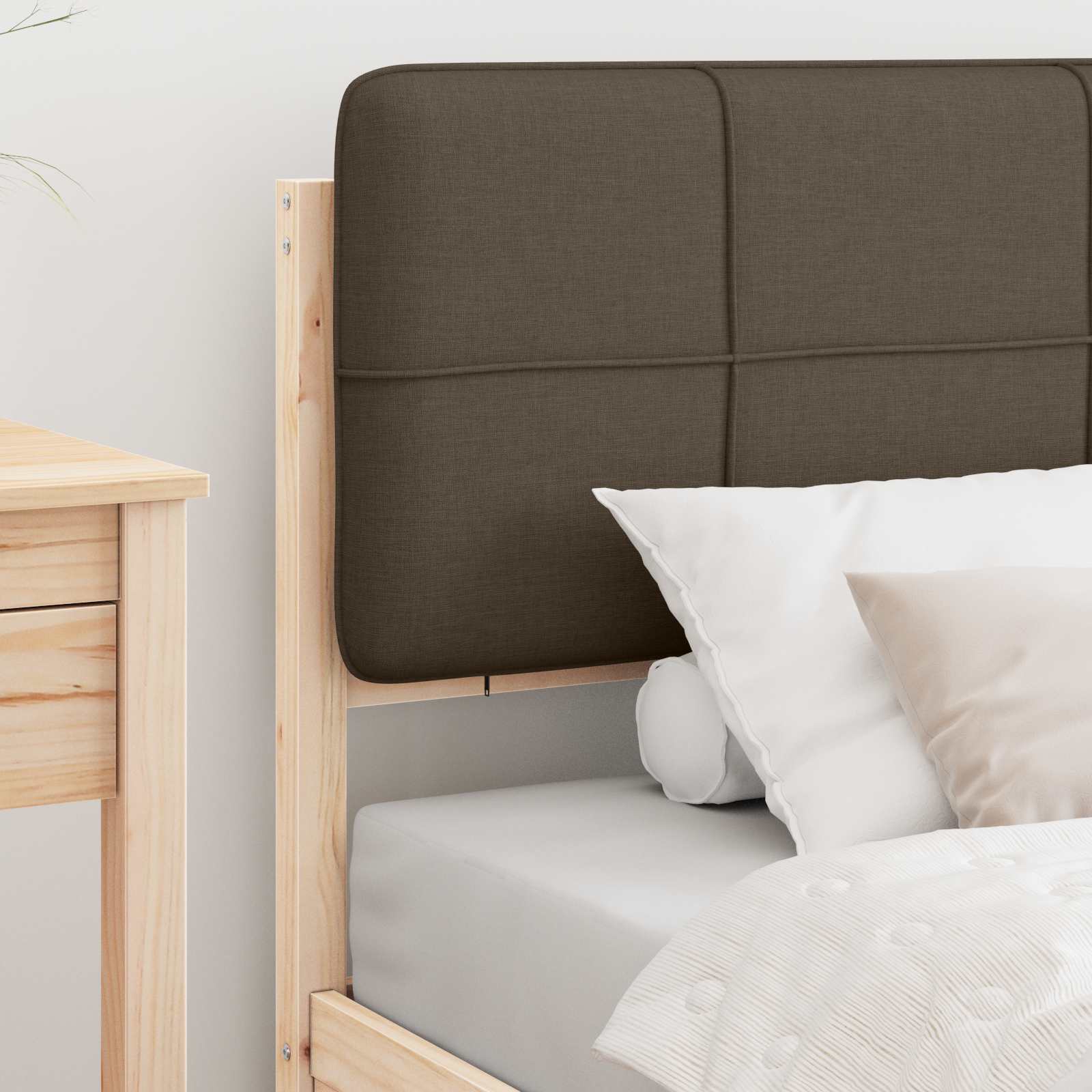 Bettgestell mit gepolstertem Kopfteil Taupe 80 x 200 cm