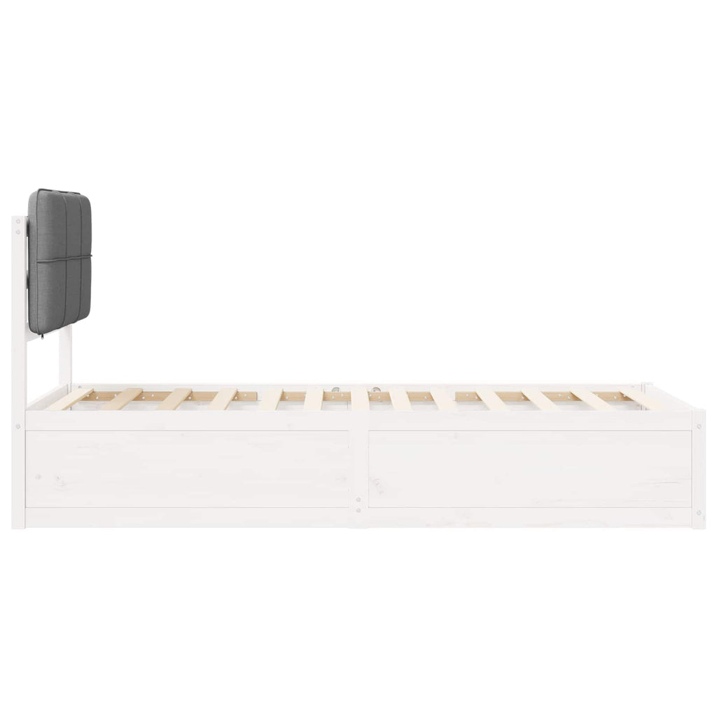 Bettgestell mit gepolstertem Kopfteil Hellgrau 80 x 200 cm