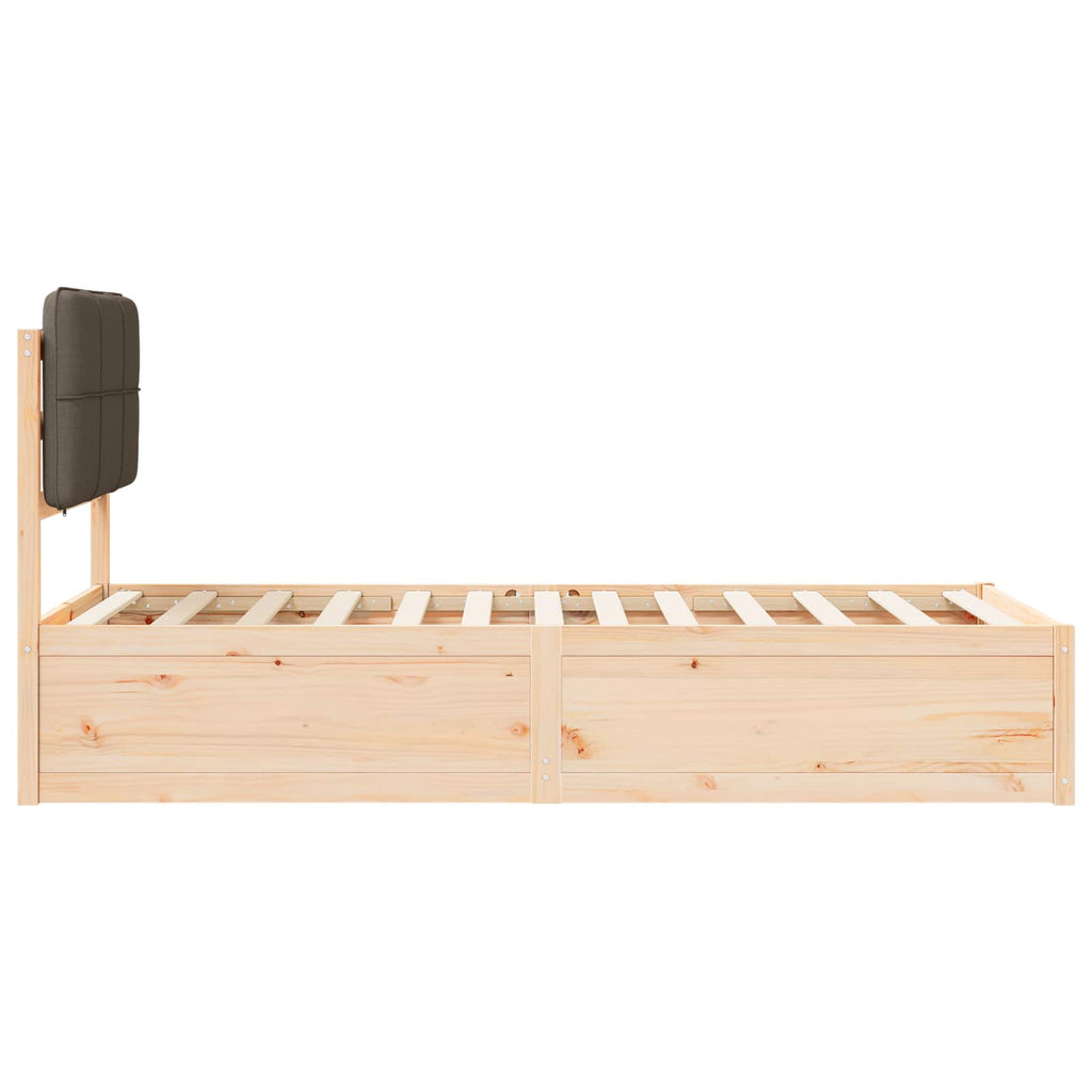 Bettgestell mit gepolstertem Kopfteil Taupe 90 x 190 cm