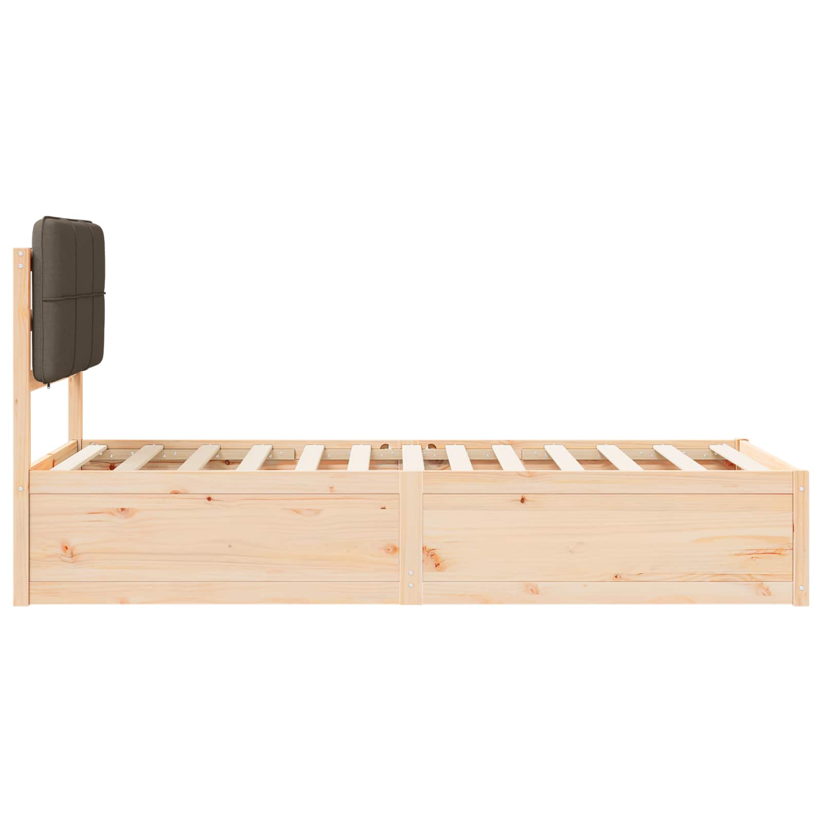 Bettgestell mit gepolstertem Kopfteil Taupe 75 x 190 cm