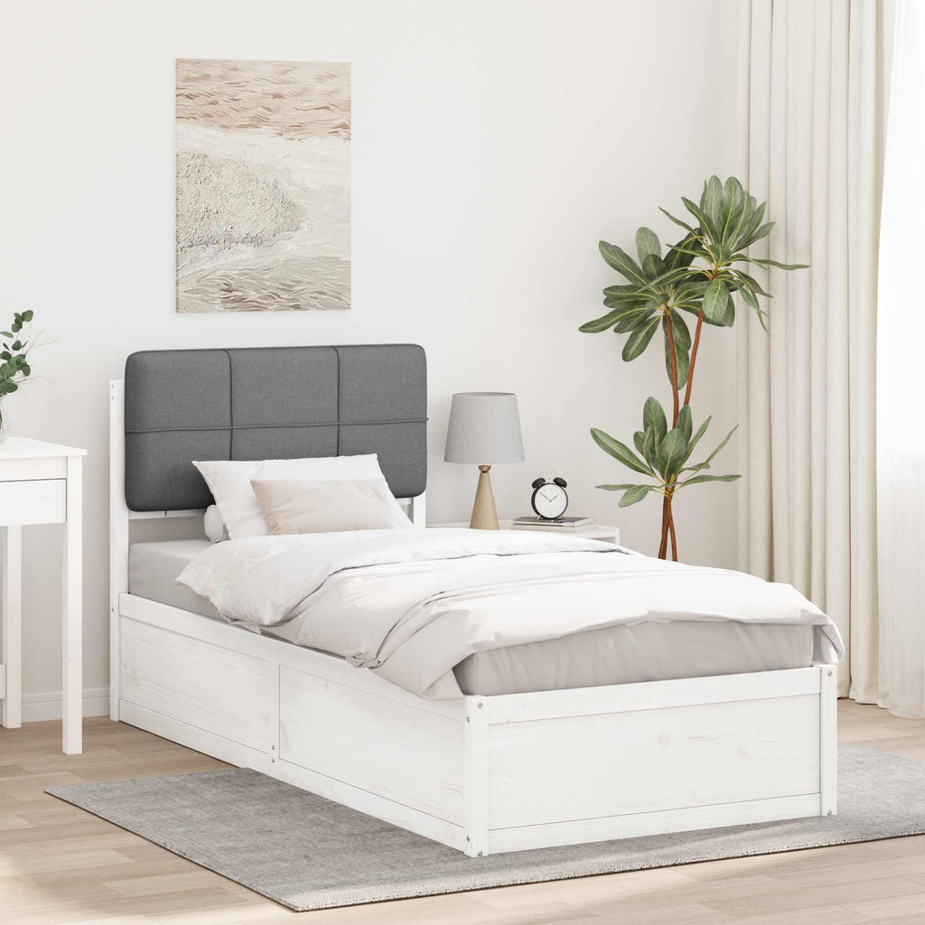 Bettgestell mit gepolstertem Kopfteil Hellgrau 75 x 190 cm