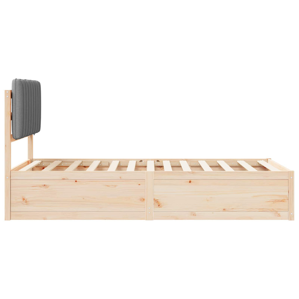 Bettgestell mit gepolstertem Kopfteil Hellgrau 100 x 200 cm