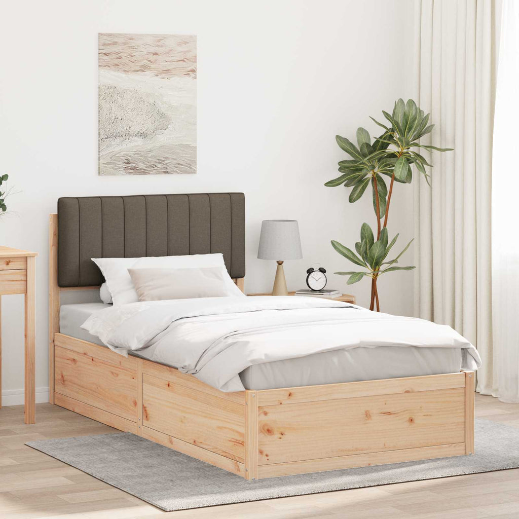 Bettgestell mit gepolstertem Kopfteil Taupe 100 x 200 cm