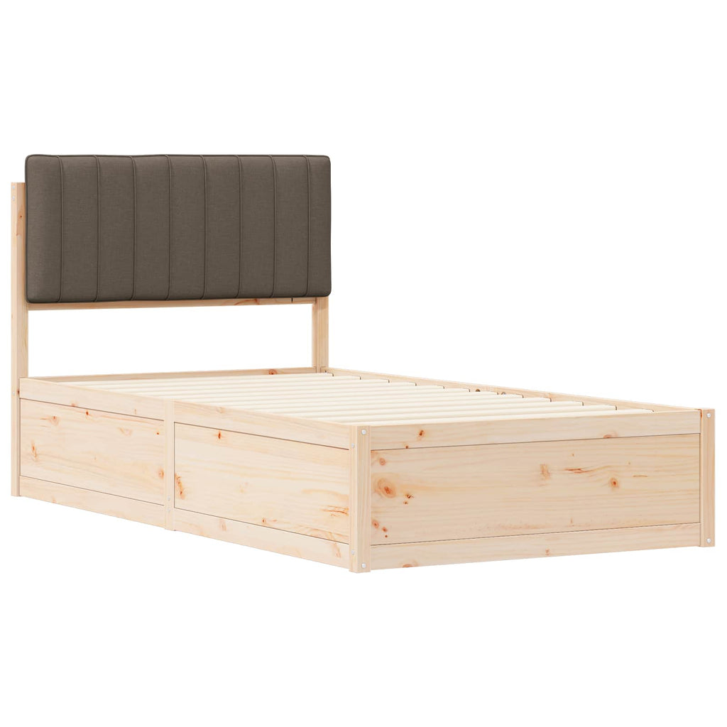 Bettgestell mit gepolstertem Kopfteil Taupe 100 x 200 cm