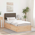 Bettgestell mit gepolstertem Kopfteil Taupe 90 x 190 cm