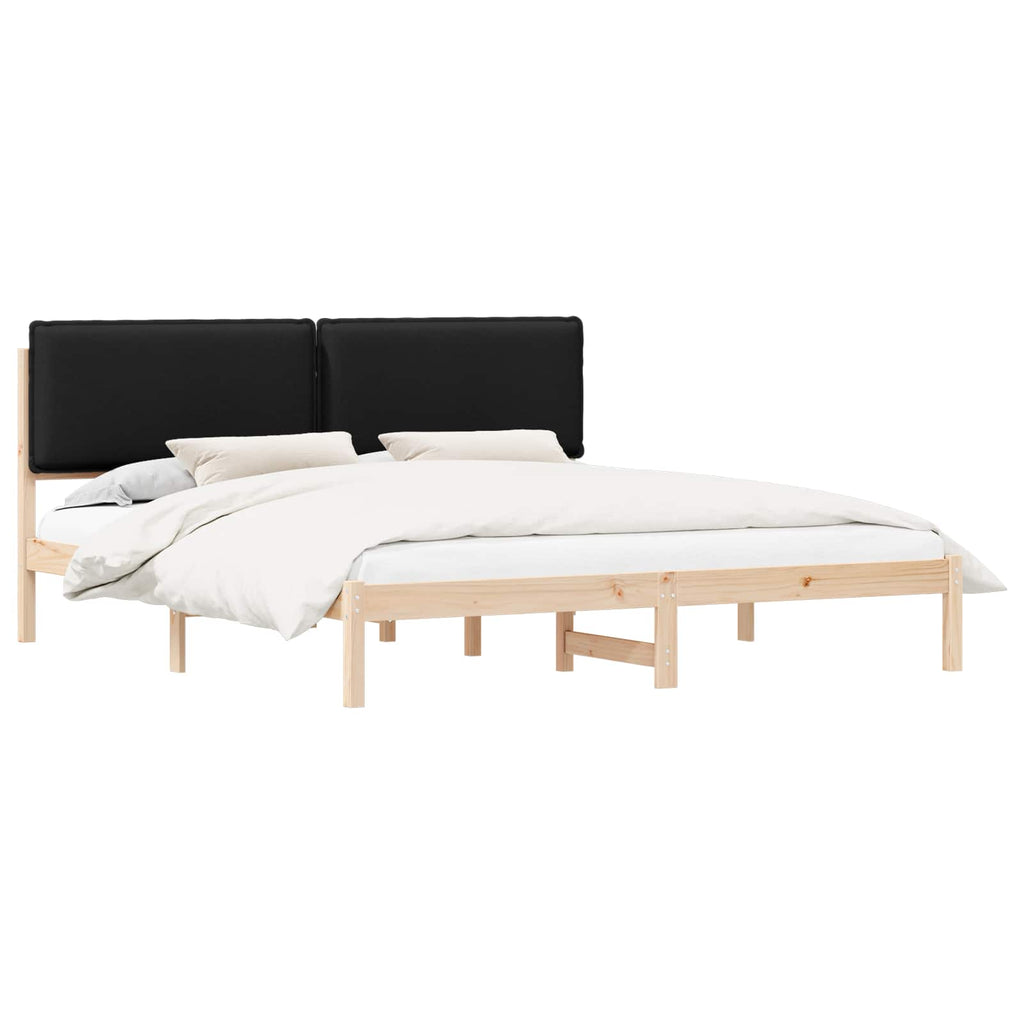 Bettgestell mit gepolstertem Kopfteil Schwarz 180 x 200 cm