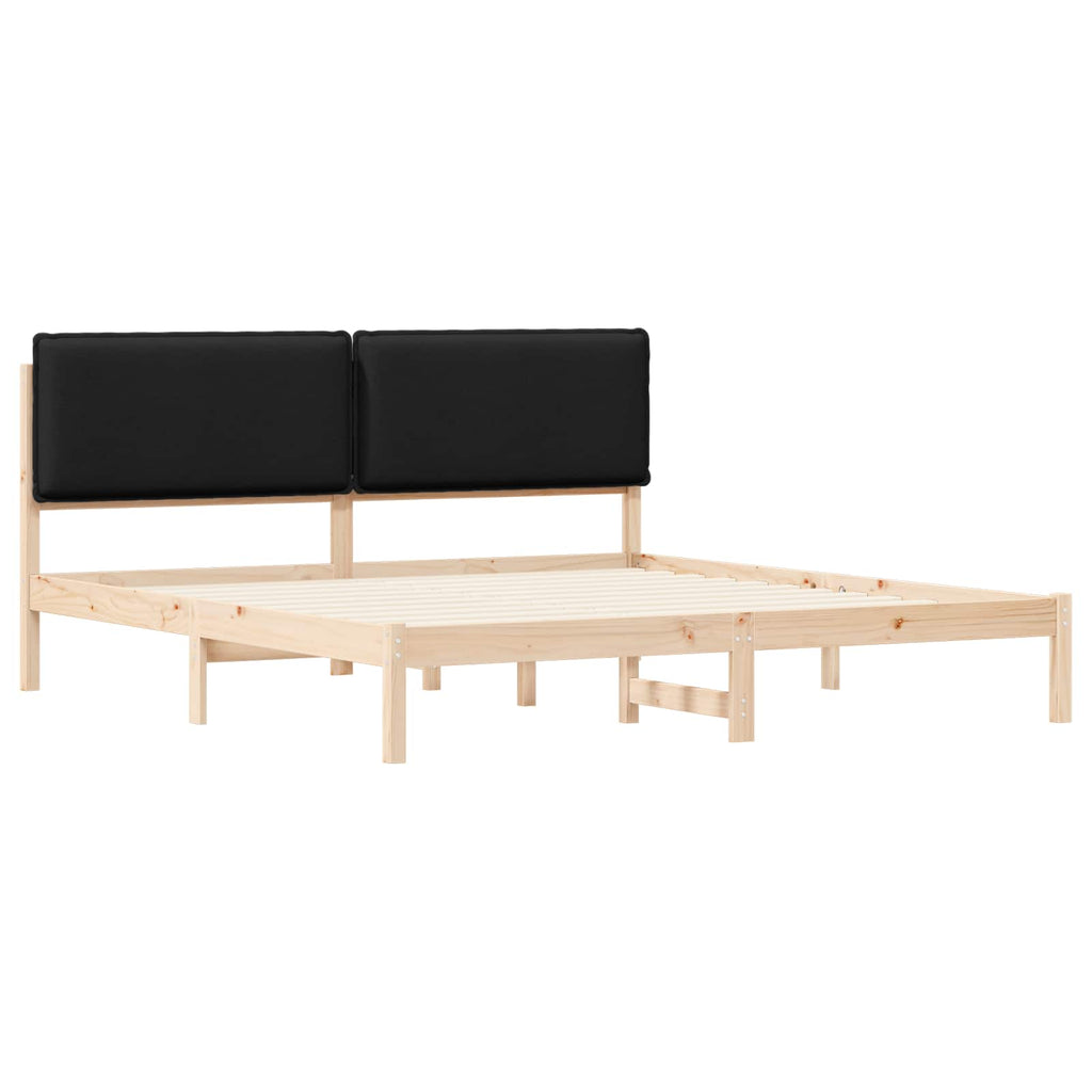 Bettgestell mit gepolstertem Kopfteil Schwarz 180 x 200 cm