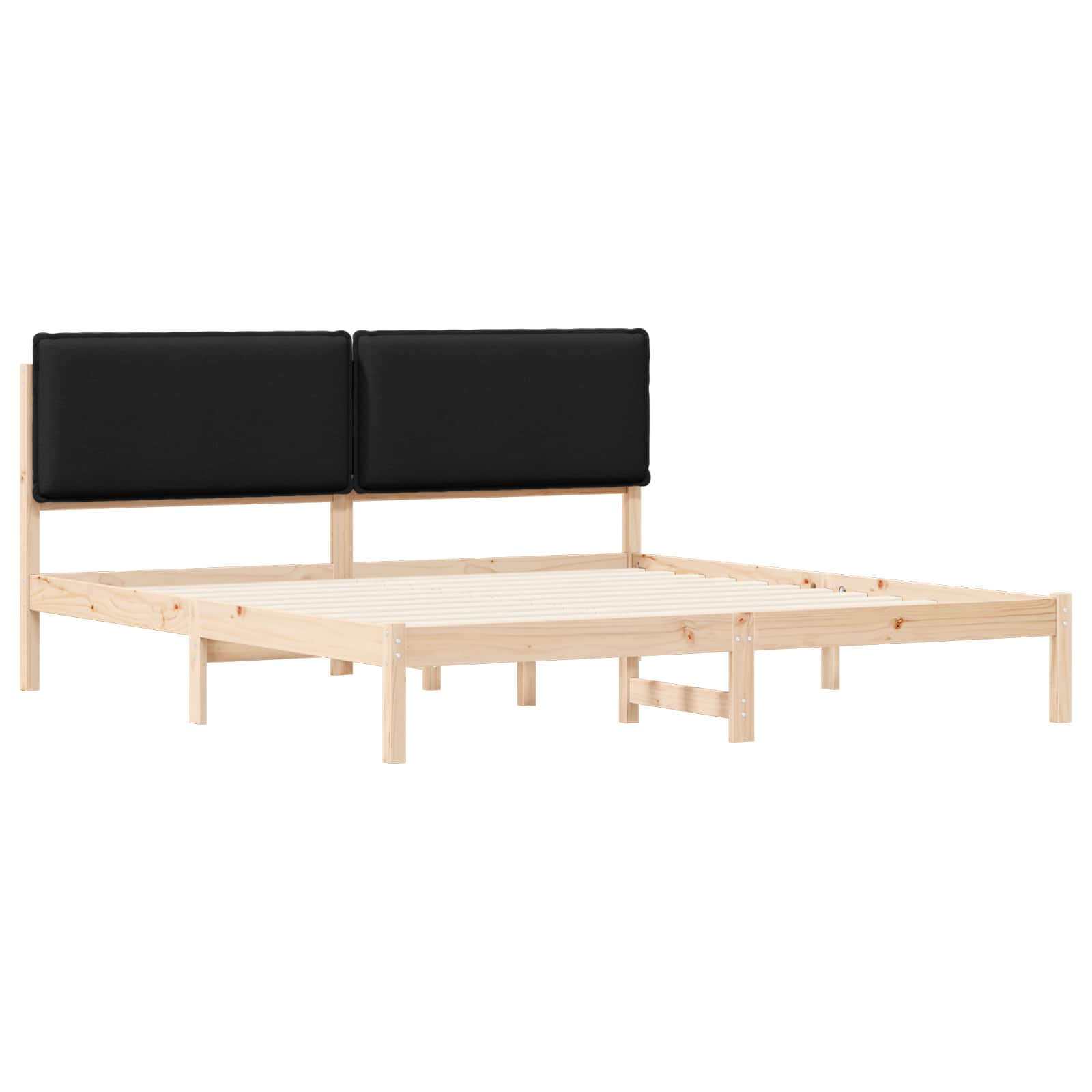 Bettgestell mit gepolstertem Kopfteil Schwarz 180 x 200 cm