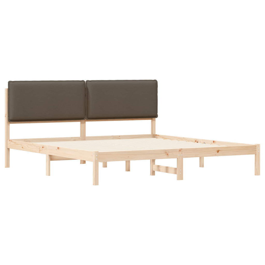Bettgestell mit gepolstertem Kopfteil Taupe 180 x 200 cm