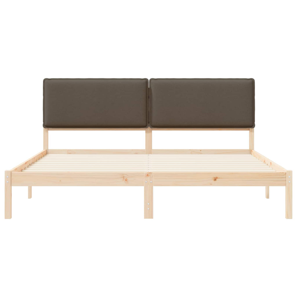 Bettgestell mit gepolstertem Kopfteil Taupe 180 x 200 cm
