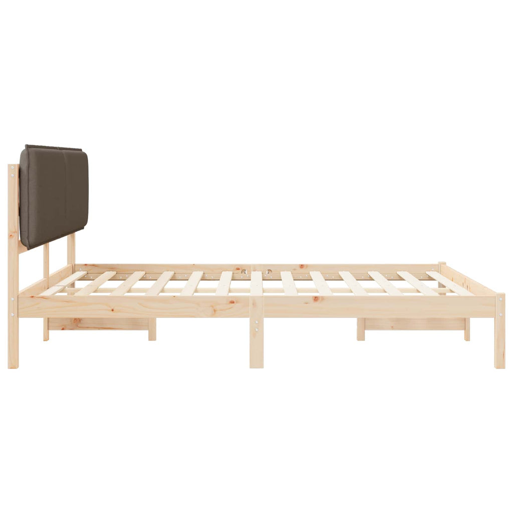 Bettgestell mit gepolstertem Kopfteil Taupe 180 x 200 cm