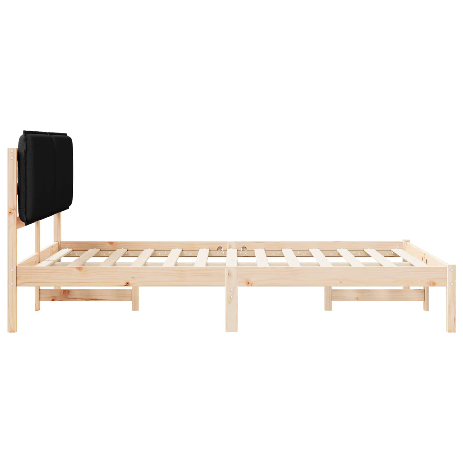 Bettgestell mit gepolstertem Kopfteil Schwarz 120 x 200 cm