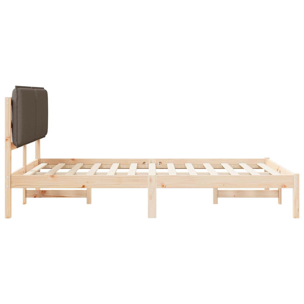 Bettgestell mit gepolstertem Kopfteil Taupe 120 x 200 cm