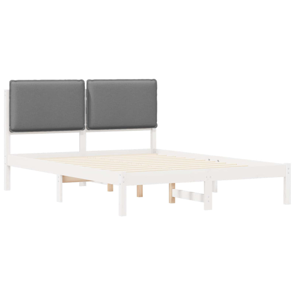 Bettgestell mit gepolstertem Kopfteil Hellgrau 120 x 200 cm