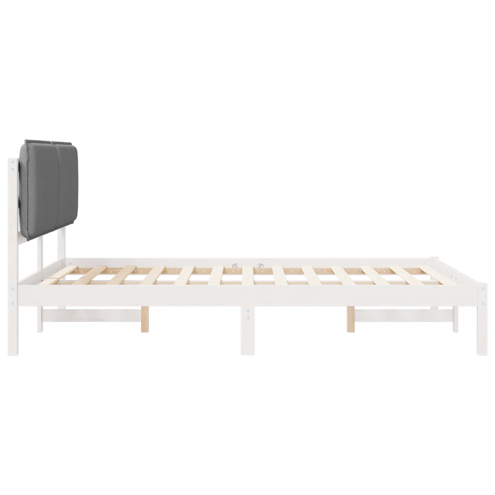 Bettgestell mit gepolstertem Kopfteil Hellgrau 120 x 200 cm