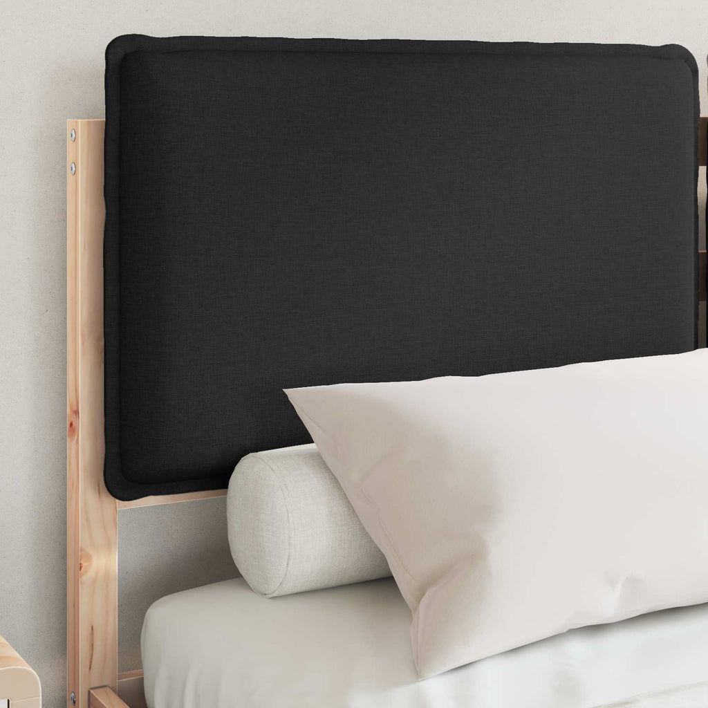 Bettgestell mit gepolstertem Kopfteil Schwarz 135 x 190 cm