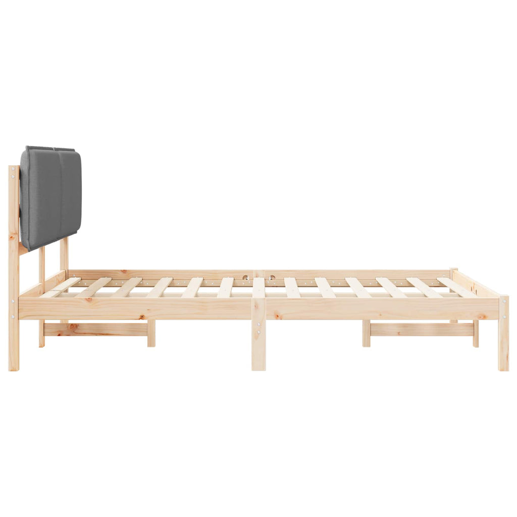Bettgestell mit gepolstertem Kopfteil Hellgrau 120 x 190 cm