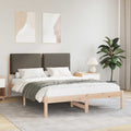 Bettgestell mit gepolstertem Kopfteil Taupe 120 x 190 cm