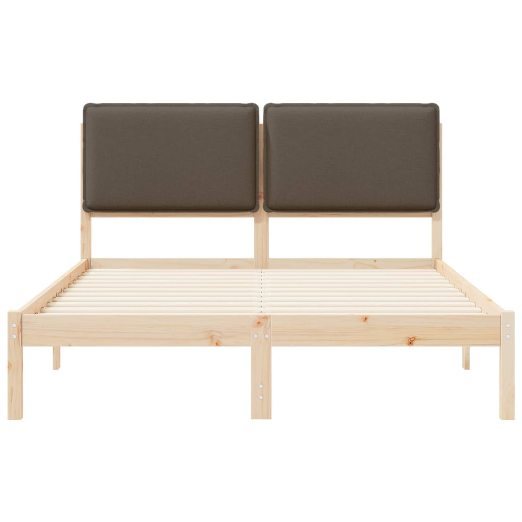 Bettgestell mit gepolstertem Kopfteil Taupe 120 x 190 cm
