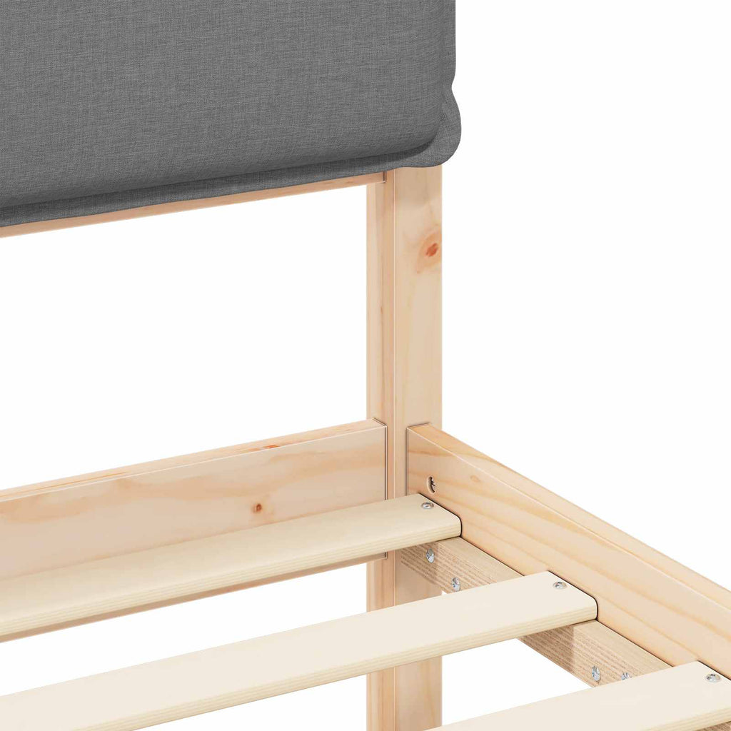 Bettgestell mit gepolstertem Kopfteil Hellgrau 100 x 200 cm