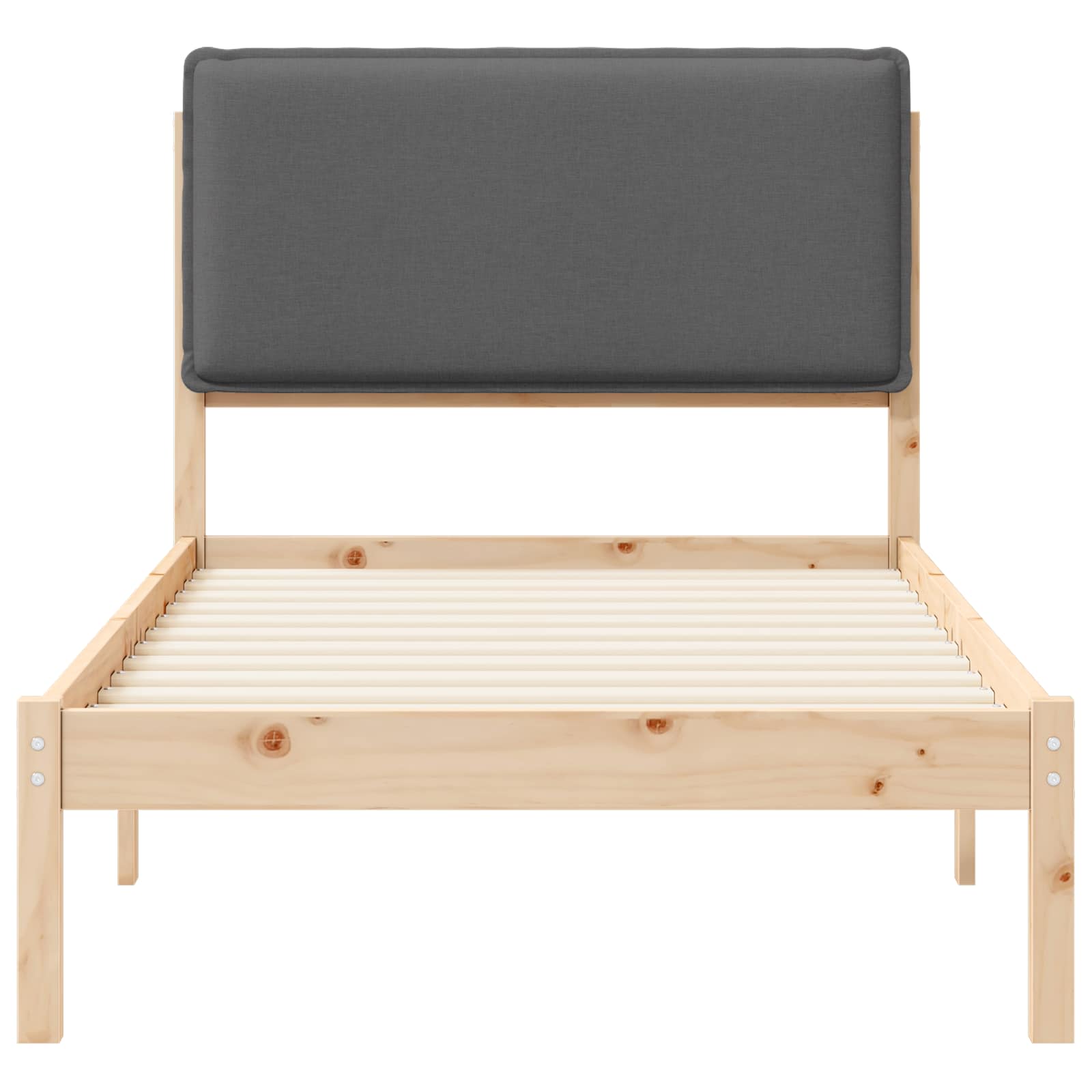 Bettgestell mit gepolstertem Kopfteil Dunkelgrau 100 x 200 cm