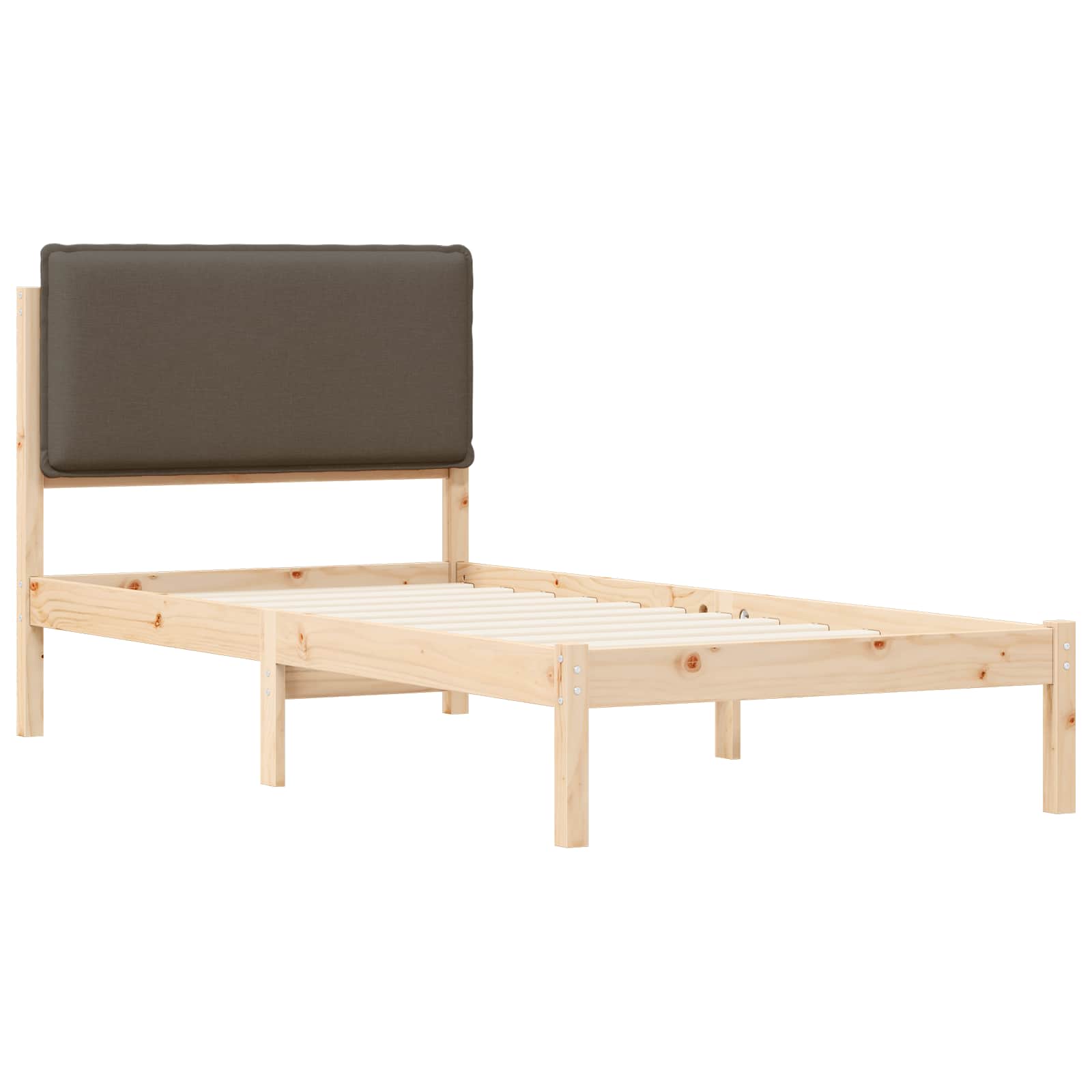 Bettgestell mit gepolstertem Kopfteil Taupe 100 x 200 cm
