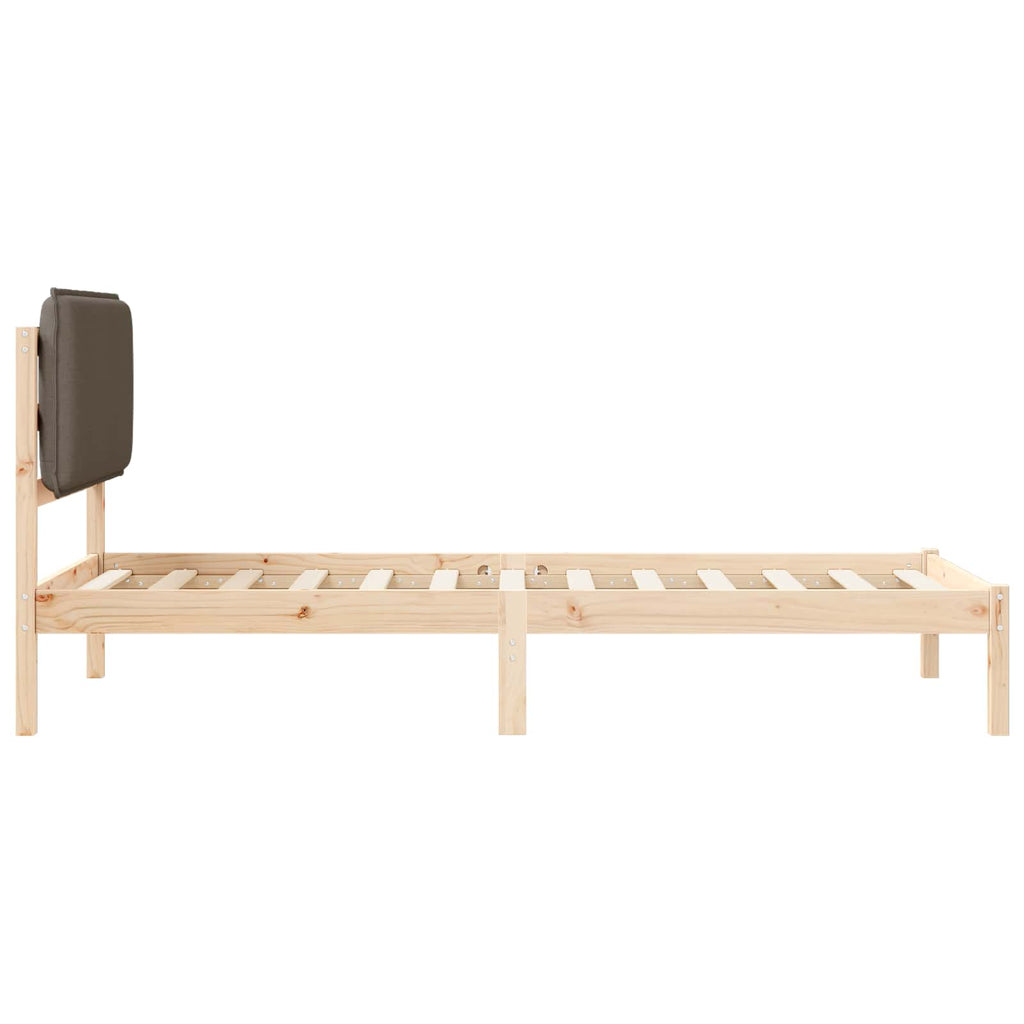 Bettgestell mit gepolstertem Kopfteil Taupe 100 x 200 cm