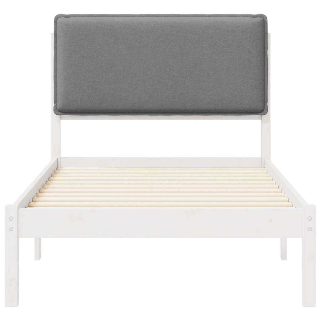 Bettgestell mit gepolstertem Kopfteil Hellgrau 100 x 200 cm