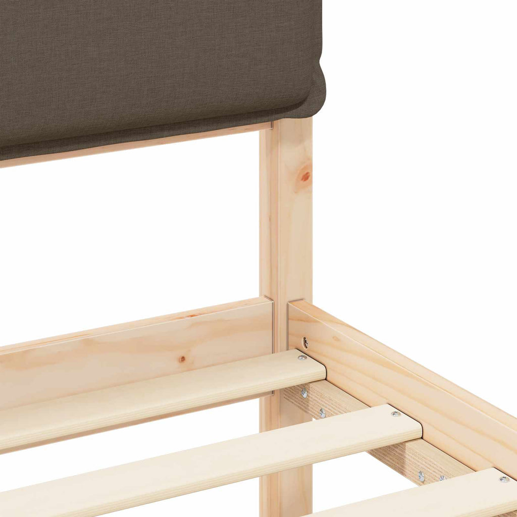 Bettgestell mit gepolstertem Kopfteil Taupe 90 x 200 cm