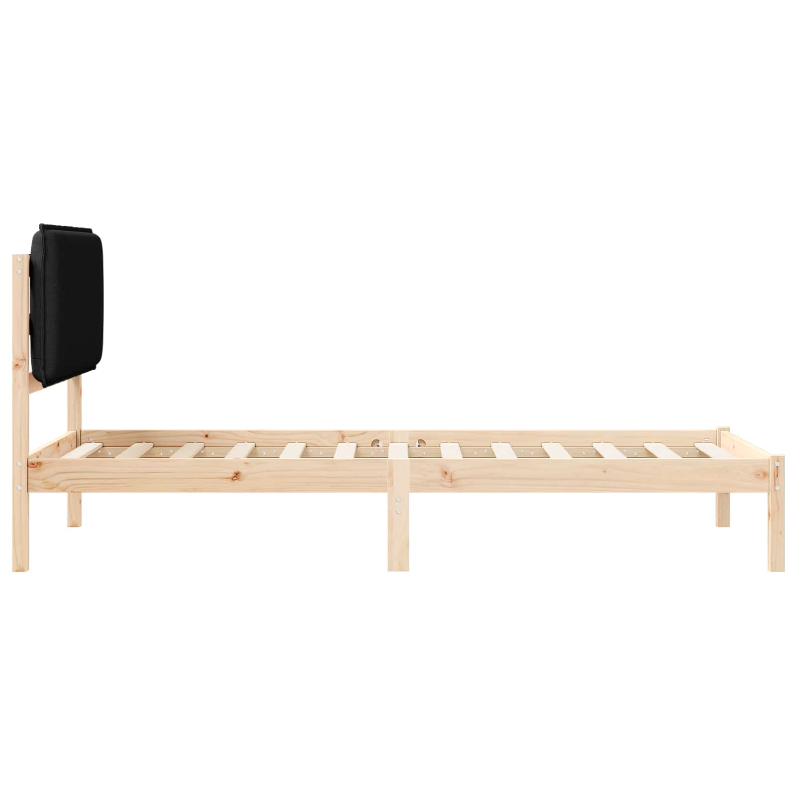 Bettgestell mit gepolstertem Kopfteil Schwarz 80 x 200 cm