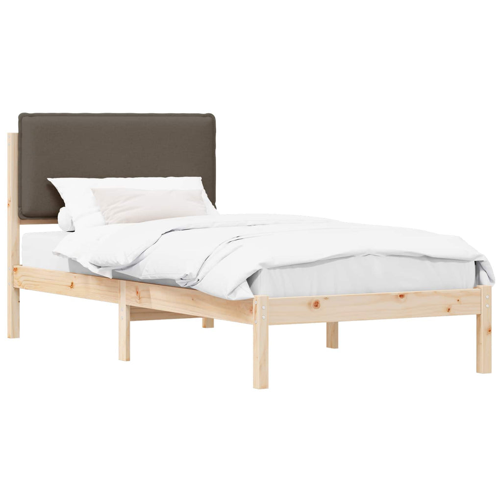 Bettgestell mit gepolstertem Kopfteil Taupe 80 x 200 cm