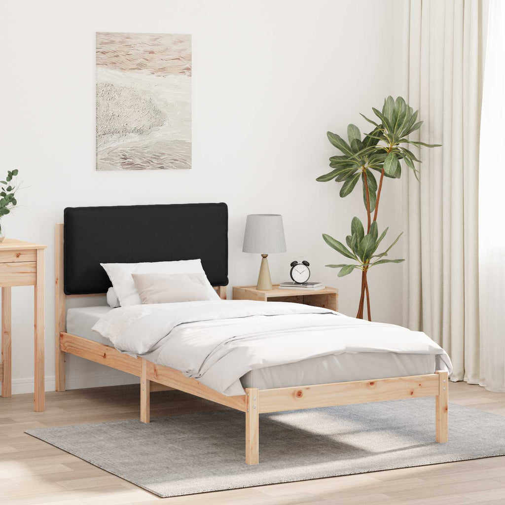 Bettgestell mit gepolstertem Kopfteil Schwarz 90 x 190 cm
