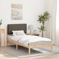Bettgestell mit gepolstertem Kopfteil Taupe 90 x 190 cm