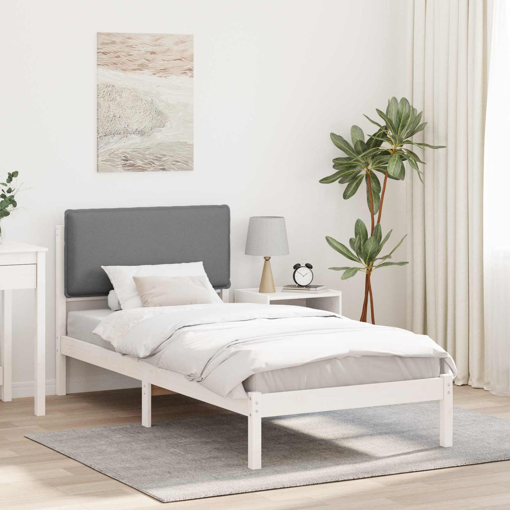 Bettgestell mit gepolstertem Kopfteil Hellgrau 90 x 190 cm