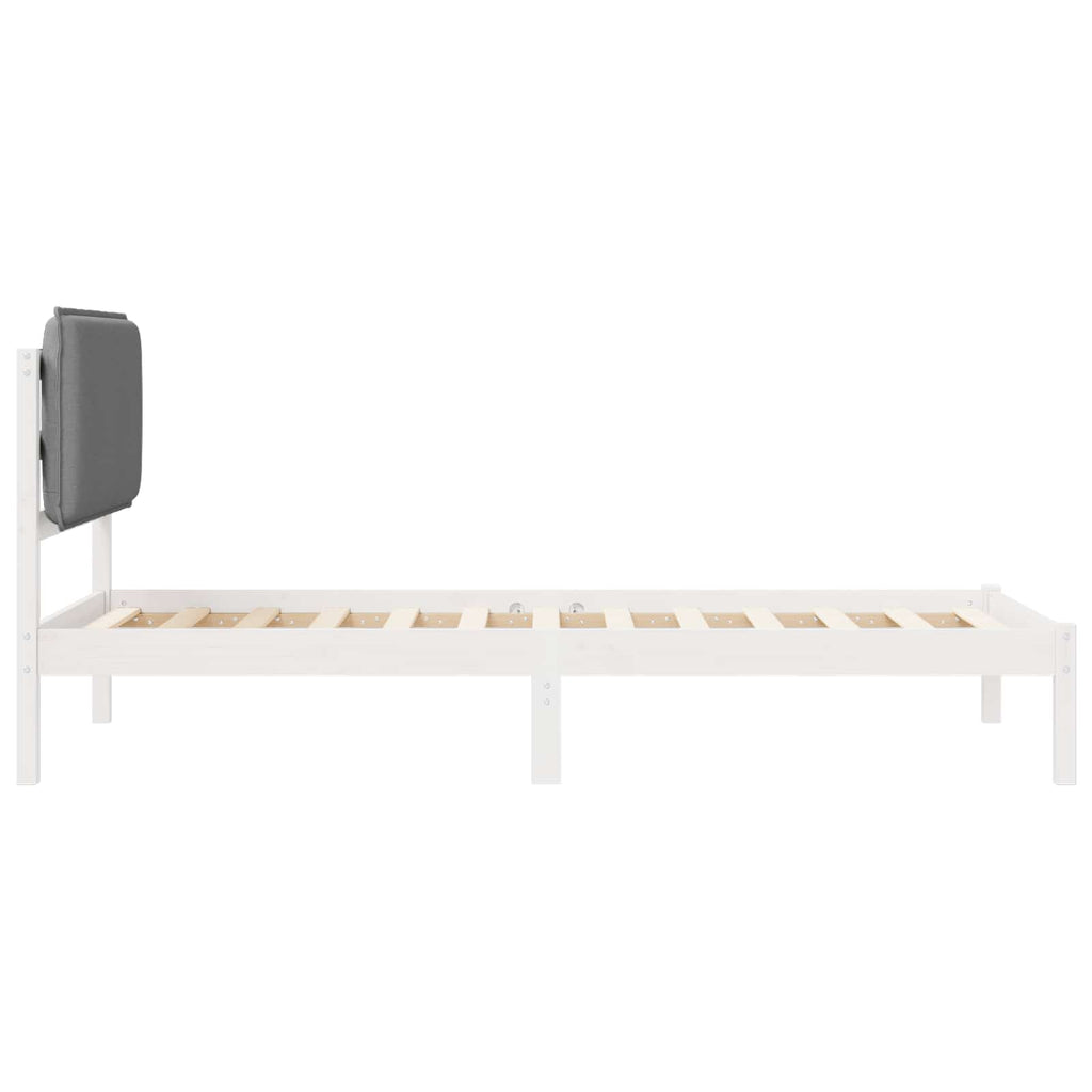 Bettgestell mit gepolstertem Kopfteil Hellgrau 90 x 190 cm