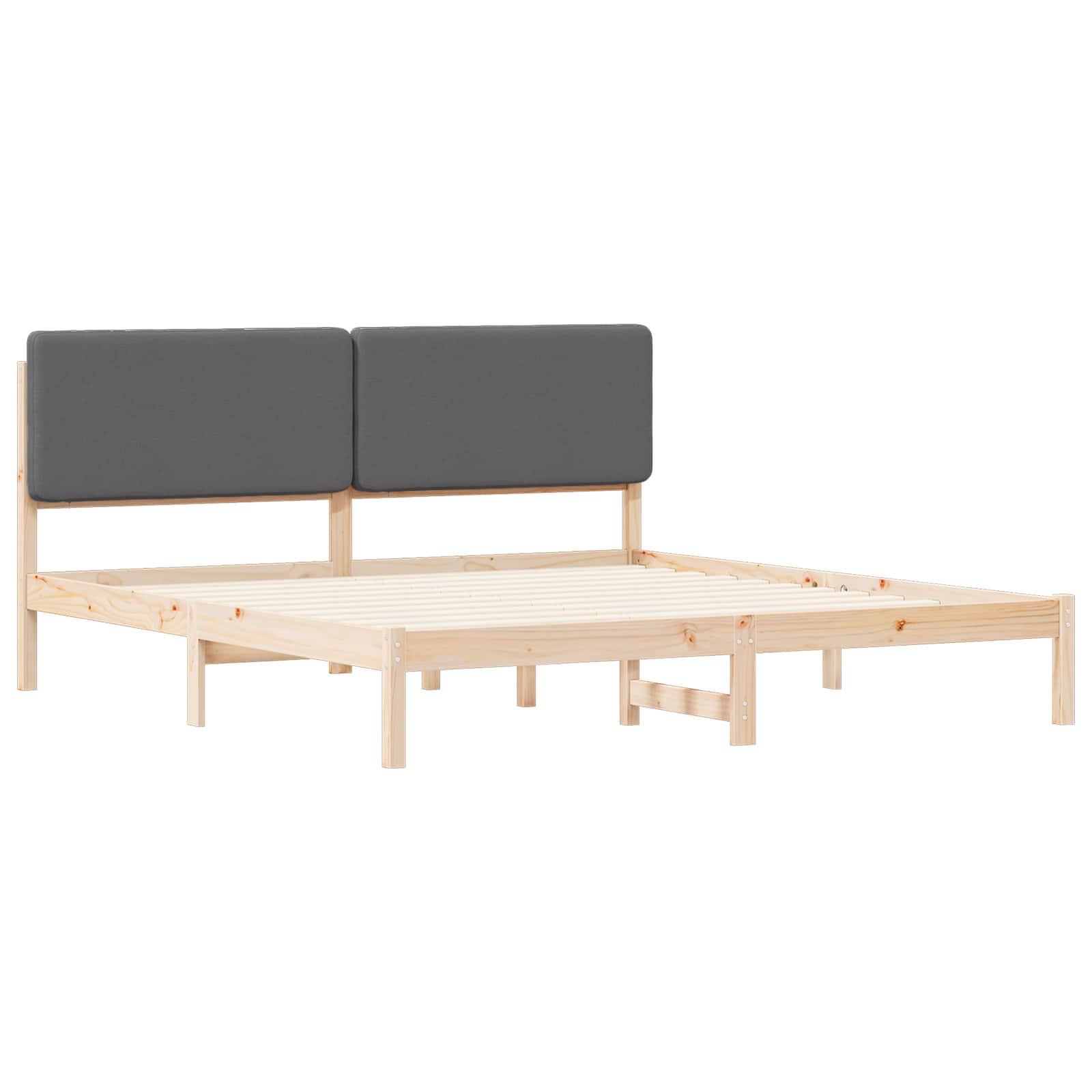 Bettgestell mit gepolstertem Kopfteil Dunkelgrau 180 x 200 cm