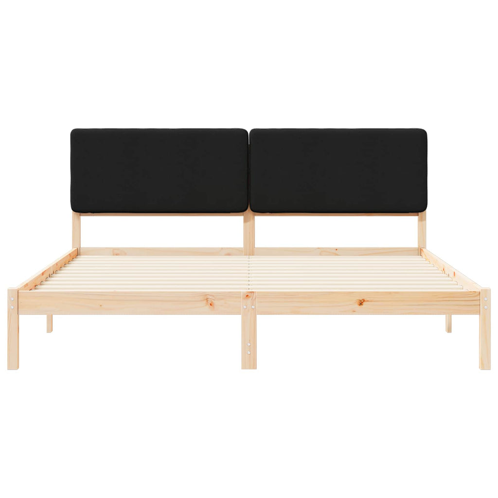 Bettgestell mit gepolstertem Kopfteil Schwarz 180 x 200 cm