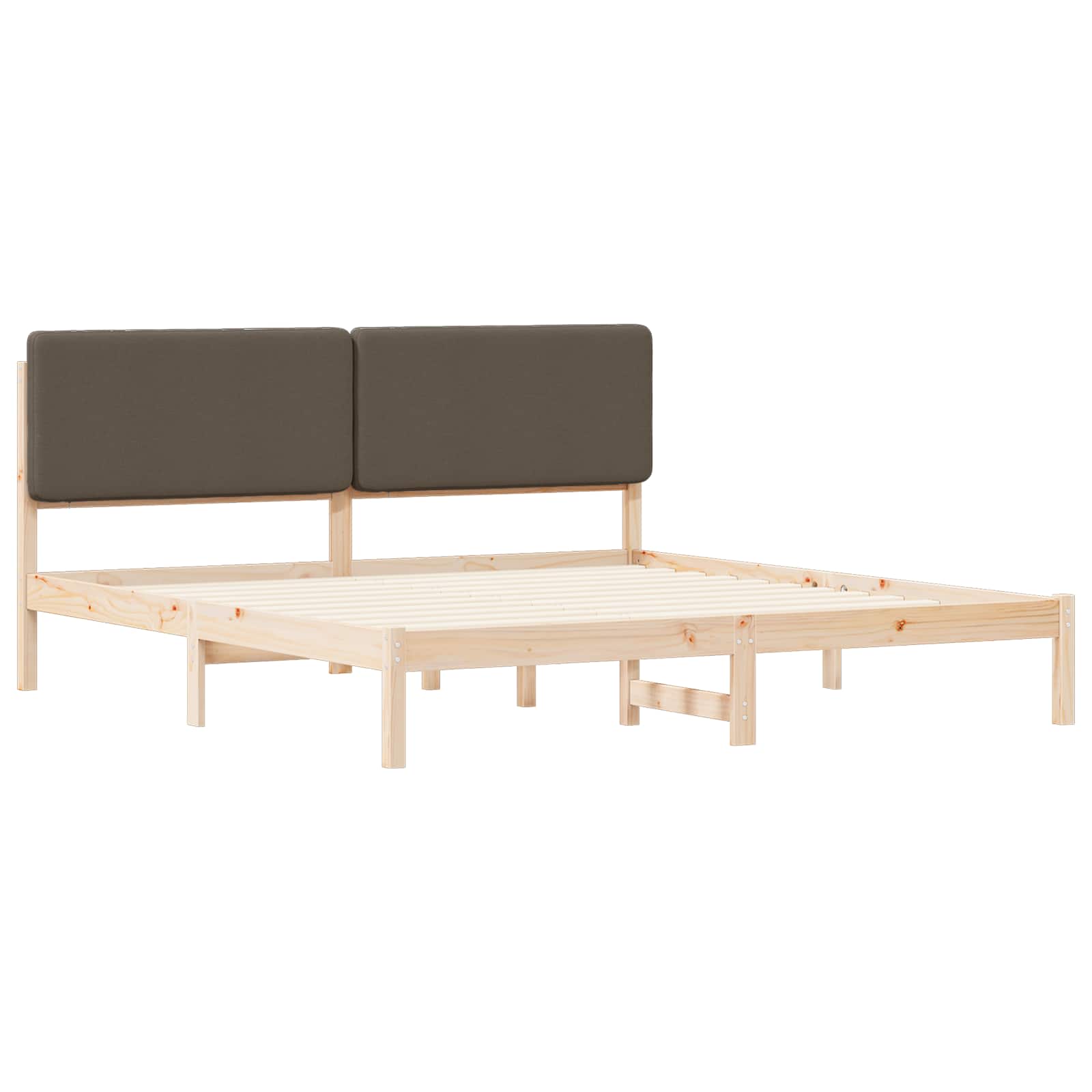 Bettgestell mit gepolstertem Kopfteil Taupe 180 x 200 cm