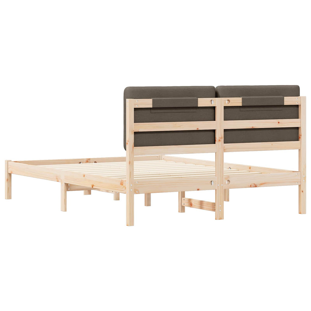 Bettgestell mit gepolstertem Kopfteil Taupe 150 x 200 cm