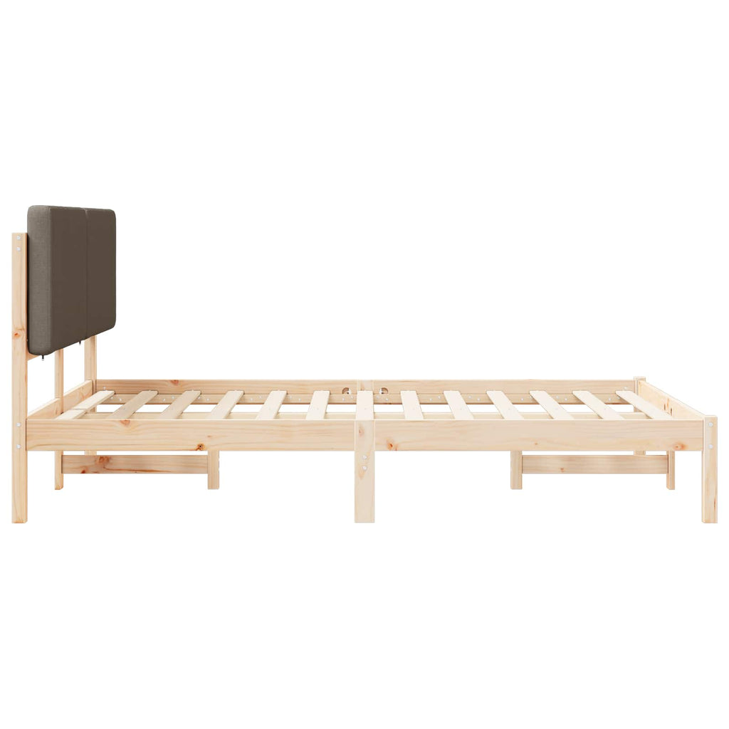Bettgestell mit gepolstertem Kopfteil Taupe 150 x 200 cm