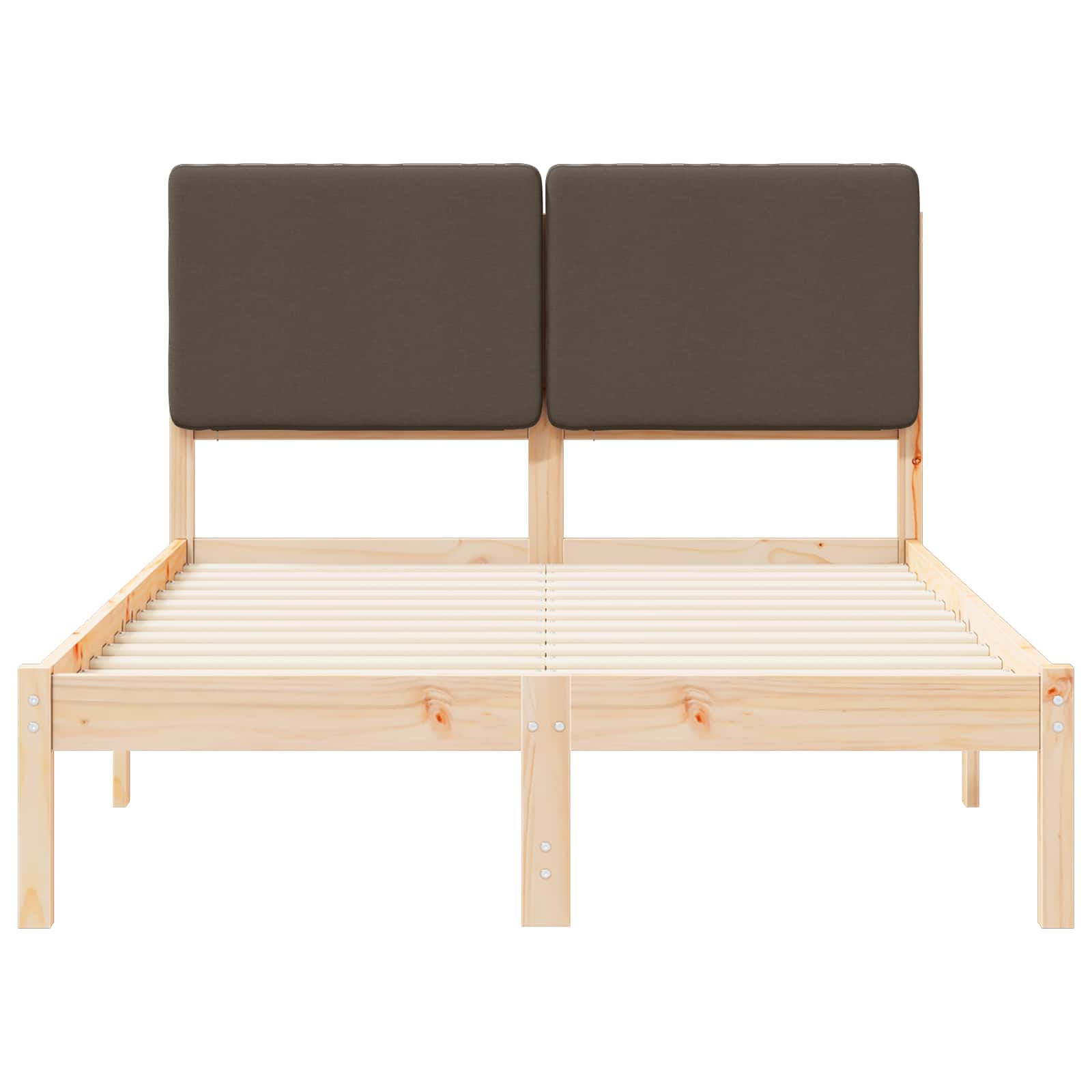 Bettgestell mit gepolstertem Kopfteil Taupe 120 x 200 cm