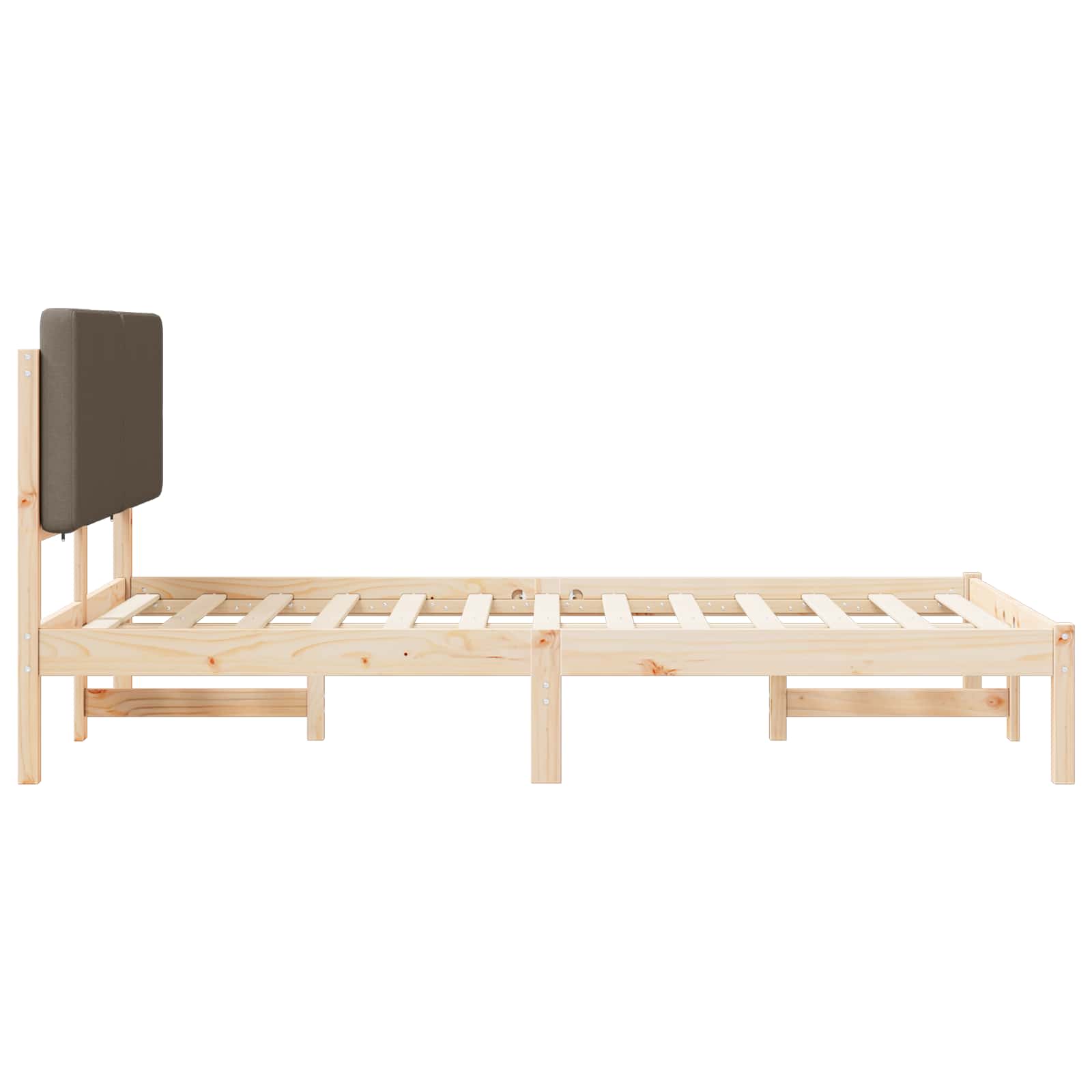 Bettgestell mit gepolstertem Kopfteil Taupe 120 x 200 cm