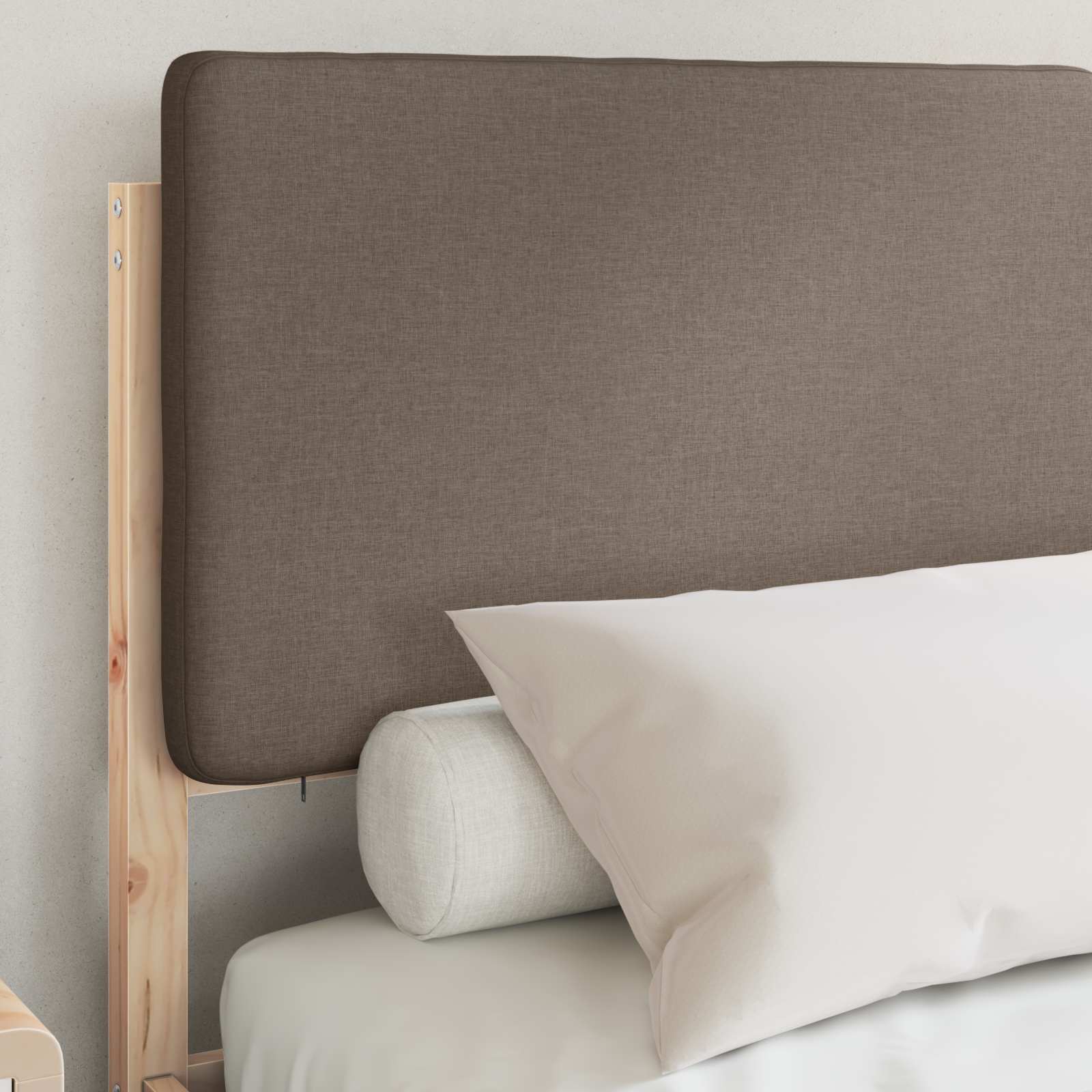 Bettgestell mit gepolstertem Kopfteil Taupe 140 x 190 cm