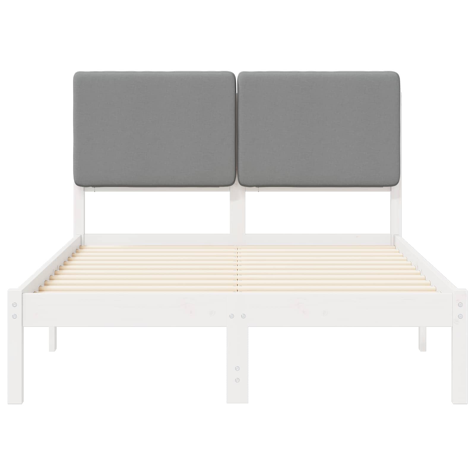 Bettgestell mit gepolstertem Kopfteil Hellgrau 135 x 190 cm
