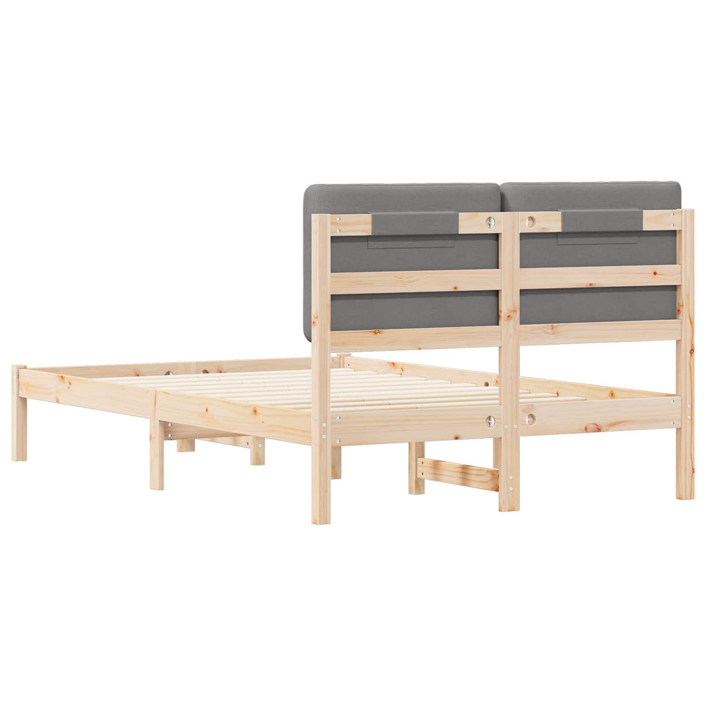 Bettgestell mit gepolstertem Kopfteil Hellgrau 120 x 190 cm