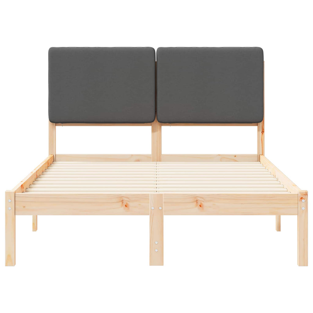 Bettgestell mit gepolstertem Kopfteil Dunkelgrau 120 x 190 cm