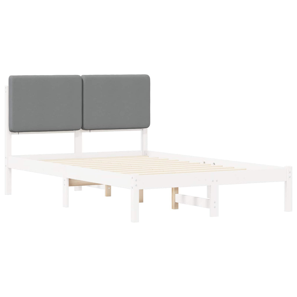 Bettgestell mit gepolstertem Kopfteil Hellgrau 120 x 190 cm